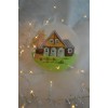 Ornament huisje (wit)